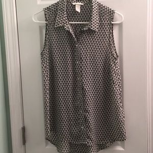 Black and white blouse